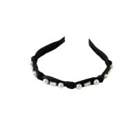 Hair Bands Cloth with Plastic Pearl handmade fashion jewelry & for woman & with rhinestone 140mm Sold By PC