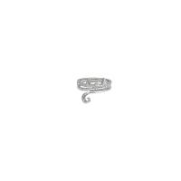 Titantium Steel Finger Ring, Titanium Steel, Kiváló minőségű bevonattal és soha nem fakulnak el & mikro egyengetni cirkónia & a nő, ezüst, Által értékesített PC