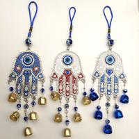 Wind Chimes Outdoor and Home Decoration , Tibetan Style, with Polyester Cord & Lampwork, Hand, plated, evil eye pattern & enamel, more colors for choice, nickel, lead & cadmium free, 90x350mm, Sold By PC