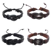 PU Leather Cord Bracelets with Wax Cord handmade vintage & adjustable & for man Length Approx 18-23 cm Sold By PC
