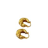 Laiton Leverback boucle d'oreille, Placage de couleur d'or, pour femme, protéger l'environnement, sans nickel, plomb et cadmium, 20mm, Vendu par paire