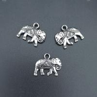 Tibetan Style Animal Pendants, Elephant, antique silver color plated, durable & DIY, nickel, lead & cadmium free, 20x17mm, Approx 100PCs/Bag, Sold By Bag
