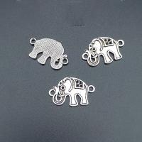 Animal Tibetan Style Connector, Elephant, antique silver color plated, durable & DIY & 1/1 loop, nickel, lead & cadmium free, 23x15mm, Approx 100PCs/Bag, Sold By Bag
