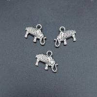 Tibetan Style Animal Pendants, Elephant, antique silver color plated, durable & DIY, nickel, lead & cadmium free, 17x13mm, Approx 100PCs/Bag, Sold By Bag