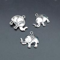 Tibetan Style Animal Pendants, Elephant, antique silver color plated, durable & DIY, nickel, lead & cadmium free, 24x22mm, Approx 100PCs/Bag, Sold By Bag