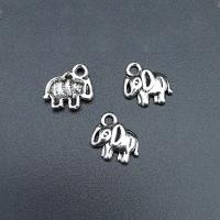 Tibetan Style Animal Pendants, Elephant, antique silver color plated, durable & DIY, nickel, lead & cadmium free, 12x11mm, Approx 100PCs/Bag, Sold By Bag