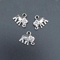 Tibetan Style Animal Pendants, Elephant, antique silver color plated, durable & DIY, nickel, lead & cadmium free, 14x12mm, Approx 100PCs/Bag, Sold By Bag