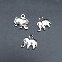Tibetan Style Animal Pendants, Elephant, antique silver color plated, durable & DIY, nickel, lead & cadmium free, 15x14mm, Approx 100PCs/Bag, Sold By Bag