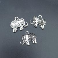 Tibetan Style Animal Pendants, Elephant, antique silver color plated, durable & DIY, nickel, lead & cadmium free, 22x19mm, Approx 100PCs/Bag, Sold By Bag