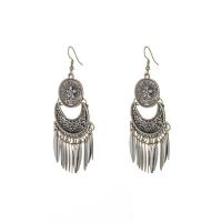 Zinc Alloy Drop Earrings plated fashion jewelry nickel lead & cadmium free 60mm Sold By Pair