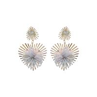 Zinc Alloy Drop Earrings with Crystal & Acrylic Vacuum Ion Plating fashion jewelry golden nickel lead & cadmium free Sold By Pair