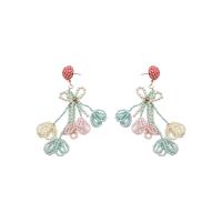 Zinc Alloy Drop Earrings with Plastic Pearl & Acrylic plated fashion jewelry multi-colored nickel lead & cadmium free Sold By Pair