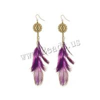 Fashion Feather Earring Zinc Alloy with Feather plated fashion jewelry nickel lead & cadmium free Sold By Pair