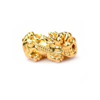 Entretoise de perles en laiton, bête sauvage Fabuleuse, Placage de couleur d'or, DIY, 22x11mm, Trou:Environ 2.2mm, Vendu par PC