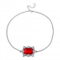 Cink Alloy nakit ogrlice, pozlaćen, modni nakit & za žene & sa staklenom Rhinestone & s Rhinestone, više boja za izbor, Dužina 44-51 cm, Prodano By PC