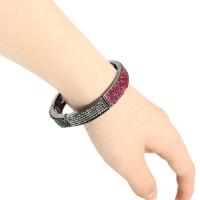 Tibetan Style Bangle, silver color plated, fashion jewelry & for woman & with rhinestone, multi-colored, 58mm, Sold By PC