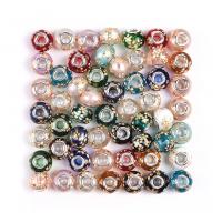 Perles en verre de mode, Des billes de verre, impression, bijoux de mode & pour femme, Couleur aléatoire, 10x15mm, Vendu par PC