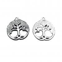 Zinc Alloy Pendants Tree antique silver color plated vintage & DIY nickel lead & cadmium free Approx Sold By Bag