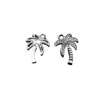 Tibetan Style Pendants, Palm Tree, antique silver color plated, vintage & DIY, nickel, lead & cadmium free, 17x13mm, Approx 100PCs/Bag, Sold By Bag