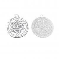Tibetan Style Flat Round Pendants, antique silver color plated, vintage & DIY, nickel, lead & cadmium free, 45x40mm, Approx 100PCs/Bag, Sold By Bag