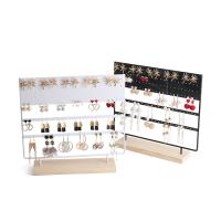 Iron Earring Display with Beech Wood durable nickel lead & cadmium free Sold By PC