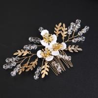 Decorative Hair Combs Brass with Crystal handmade fashion jewelry & for woman & with rhinestone golden nickel lead & cadmium free Sold By PC