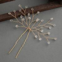 Hair Stick Zinc Alloy with Crystal fashion jewelry & for woman golden nickel lead & cadmium free Sold By PC
