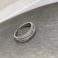 Ring Finger mosiądz, biżuteria moda & mikro utorować cyrkonia & dla kobiety, bez zawartości niklu, ołowiu i kadmu, sprzedane przez PC