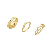 Tibetan Style Ring Set, gold color plated, three pieces & fashion jewelry & for woman, golden, nickel, lead & cadmium free, Sold By Set