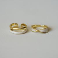 Zinc Alloy Finger Ring gold color plated & for woman & enamel golden nickel lead & cadmium free Sold By PC