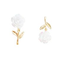 Asymmetric Earrings Zinc Alloy with Resin Rose gold color plated fashion jewelry & for woman golden nickel lead & cadmium free 33mm Sold By Pair