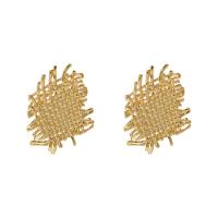 Brass Stud Earring, gold color plated, fashion jewelry & for woman, golden, nickel, lead & cadmium free, 23x30mm, Sold By Pair
