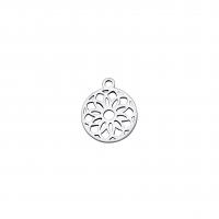 Stainless Steel Flower Pendant 304 Stainless Steel Vacuum Ion Plating DIY & hollow Sold By PC