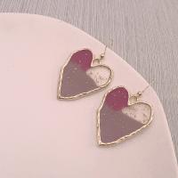 Stainless Steel Drop Earring, 304 Stainless Steel, Heart, plated, fashion jewelry & different designs for choice & enamel, more colors for choice, 30x35mm, Sold By Pair