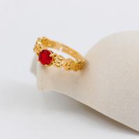 Ring Finger mosiądz, Powlekane, biżuteria moda & mikro utorować cyrkonia, złoto, bez zawartości niklu, ołowiu i kadmu, 7x5mm, rozmiar:6-8, sprzedane przez PC