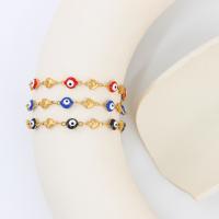 Bracelet Evil Eye bijoux, Acier inoxydable 304, avec 5cm chaînes de rallonge, Mauvais œil, Placage, bijoux de mode & émail, plus de couleurs à choisir, Longueur:16 cm, Vendu par PC