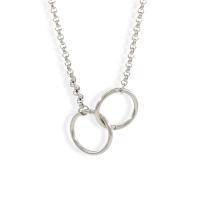 Stainless Steel Jewelry Necklace, 304 Stainless Steel, with 5cm extender chain, Round, plated, fashion jewelry, silver color, 20mm, Length:45 cm, Sold By PC