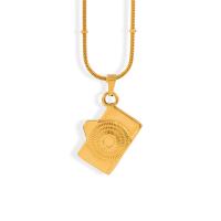 التيتانيوم الصلب القرط, مع 5cm سلسلة الموسع, مطلي, مجوهرات الموضة, ذهبي, 13x21mm, طول 40 سم, تباع بواسطة PC