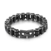 Titanium Steel Bracelet, Vacuum Ion Plating, punk style & Unisex & different size for choice, black, Sold By PC