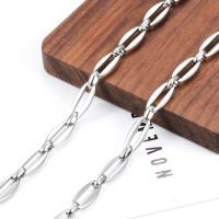 Rustfrit stål smykker kæde, 304 rustfrit stål, du kan DIY, oprindelige farve, 6.50mm, Solgt af m