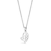 304 Stainless Steel Necklace, Heart, cross chain & for woman & hollow, Length:Approx 17.7 Inch, Sold By PC