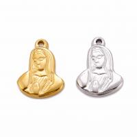 Stainless Steel Pendants, 304 Stainless Steel, Virgin Mary, Vacuum Ion Plating, DIY, more colors for choice, 17x22mm, Sold By PC