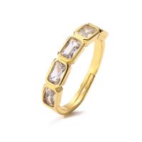 Brass Cuff Finger Ring, real gold plated, different styles for choice & micro pave cubic zirconia & for woman, Hole:Approx 5mm, US Ring Size:6.5-9, Sold By PC