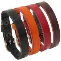 Cowhide Bracelet, with Iron, fashion jewelry & Unisex, more colors for choice, 10mm, Length:Approx 9.45 Inch, Sold By PC