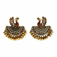Tibetan Style Drop Earrings, Peacock, gold color plated, fashion jewelry & for woman & enamel, more colors for choice, nickel, lead & cadmium free, 47x46mm, Sold By Pair