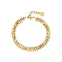 Stainless Steel Jewelry Bracelet 316 Stainless Steel with 3cm extender chain Vacuum Ion Plating fashion jewelry & for woman golden nickel lead & cadmium free 4.50mm Length 17 cm Sold By PC