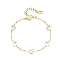 Stainless Steel Jewelry Bracelet, 316 Stainless Steel, with 4cm extender chain, Vacuum Ion Plating, fashion jewelry & for woman, two different colored, nickel, lead & cadmium free, 6.90x6.90mm, Length:17 cm, Sold By PC