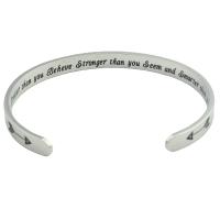 Brass Bracelet & Bangle, polished, fashion jewelry & for woman, silver color, nickel, lead & cadmium free, 68x53x6mm, Sold By PC