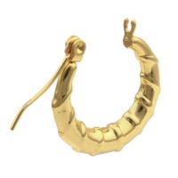 Messing Hoop Earring, guldfarve belagt, mode smykker & for kvinde, gylden, nikkel, bly & cadmium fri, 19x19x3mm, 6par/Lot, Solgt af Lot