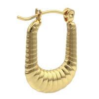 Messing Hoop Earring, guldfarve belagt, mode smykker & for kvinde, gylden, nikkel, bly & cadmium fri, 22x16x4mm, 6par/Lot, Solgt af Lot